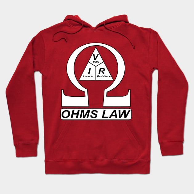 Ohms Law Triangle formula Blue White Poster With Ohms Symbol Hoodie by ArtoBagsPlus